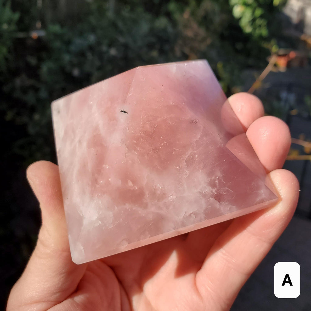 Rose Quartz Pyramid - Unconditional Love, Compassion, Forgiveness - Pink Crystal Pyramid Carving Healing Crystal Gemstones