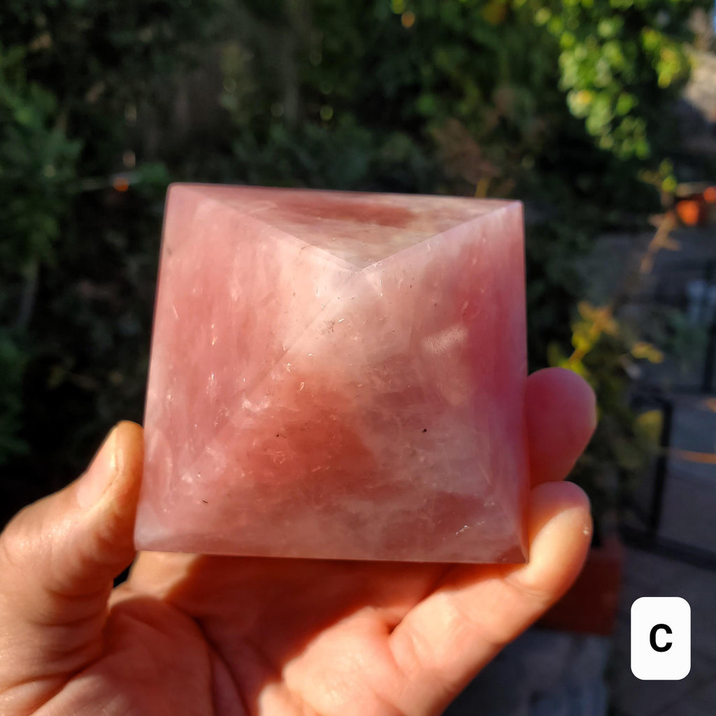 Rose Quartz Pyramid - Unconditional Love, Compassion, Forgiveness - Pink Crystal Pyramid Carving Healing Crystal Gemstones