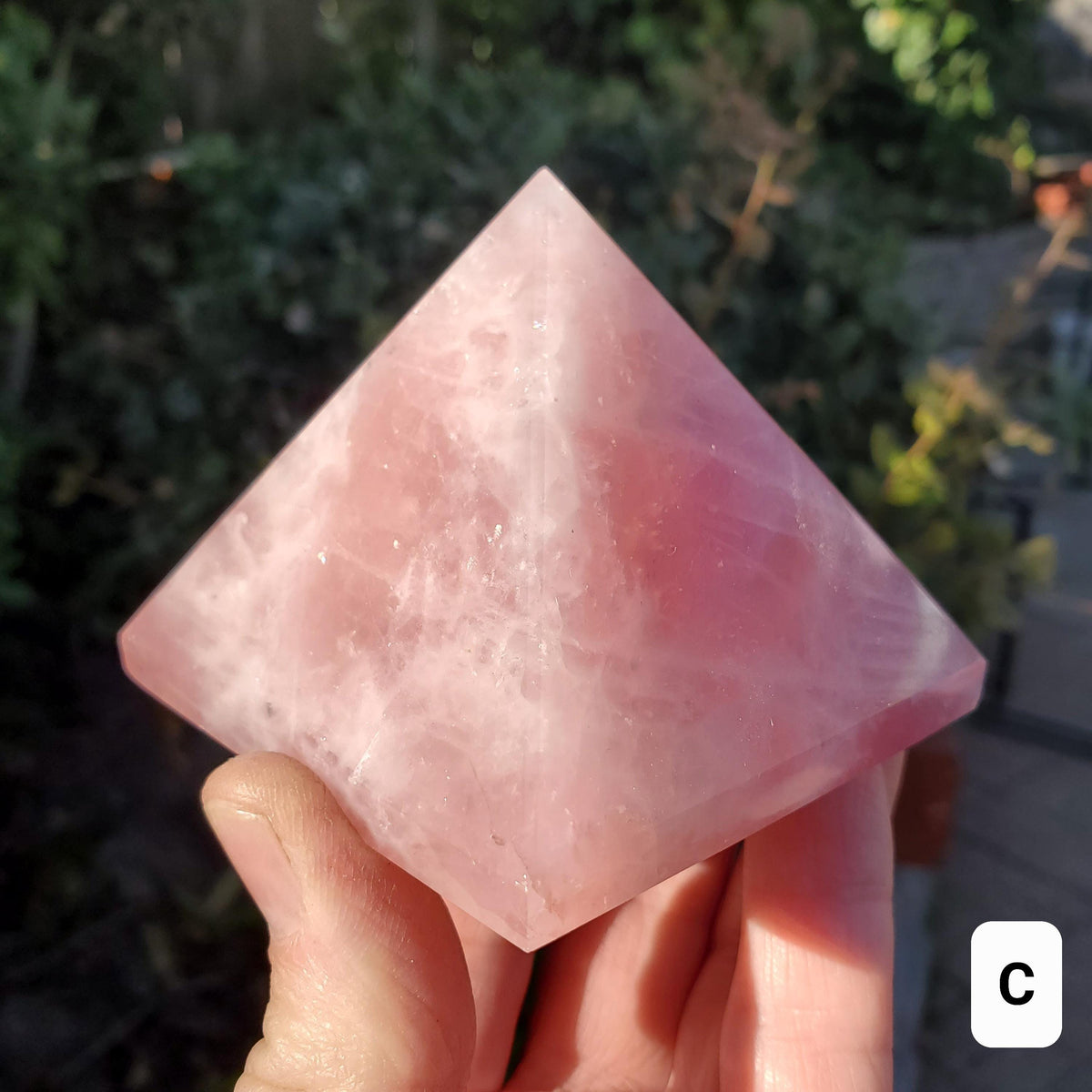 Rose Quartz Pyramid - Unconditional Love, Compassion, Forgiveness - Pink Crystal Pyramid Carving Healing Crystal Gemstones