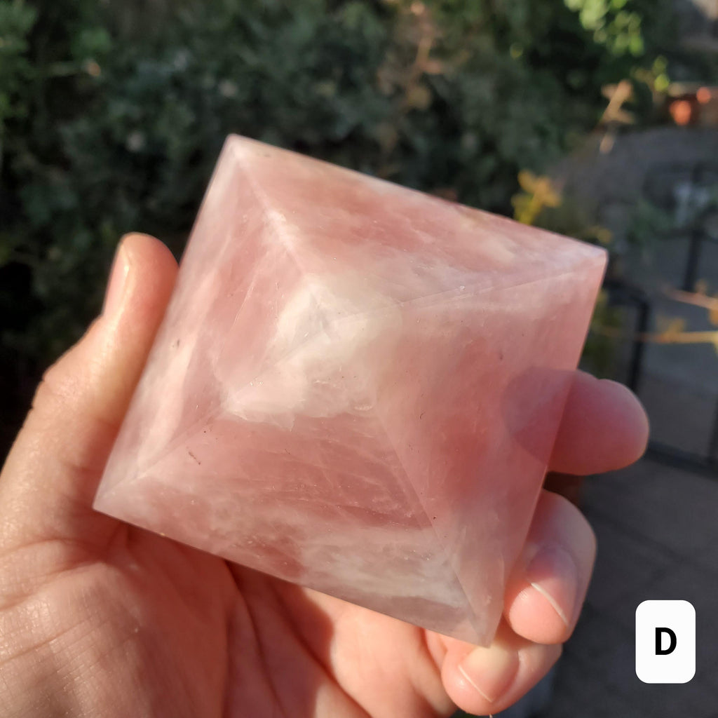 Rose Quartz Pyramid - Unconditional Love, Compassion, Forgiveness - Pink Crystal Pyramid Carving Healing Crystal Gemstones