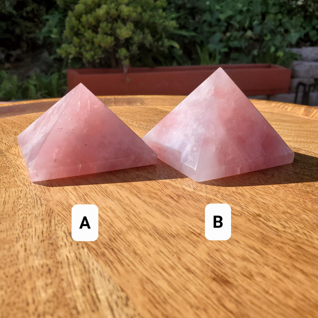 Rose Quartz Pyramid - Unconditional Love, Compassion, Forgiveness - Pink Crystal Pyramid Carving Healing Crystal Gemstones