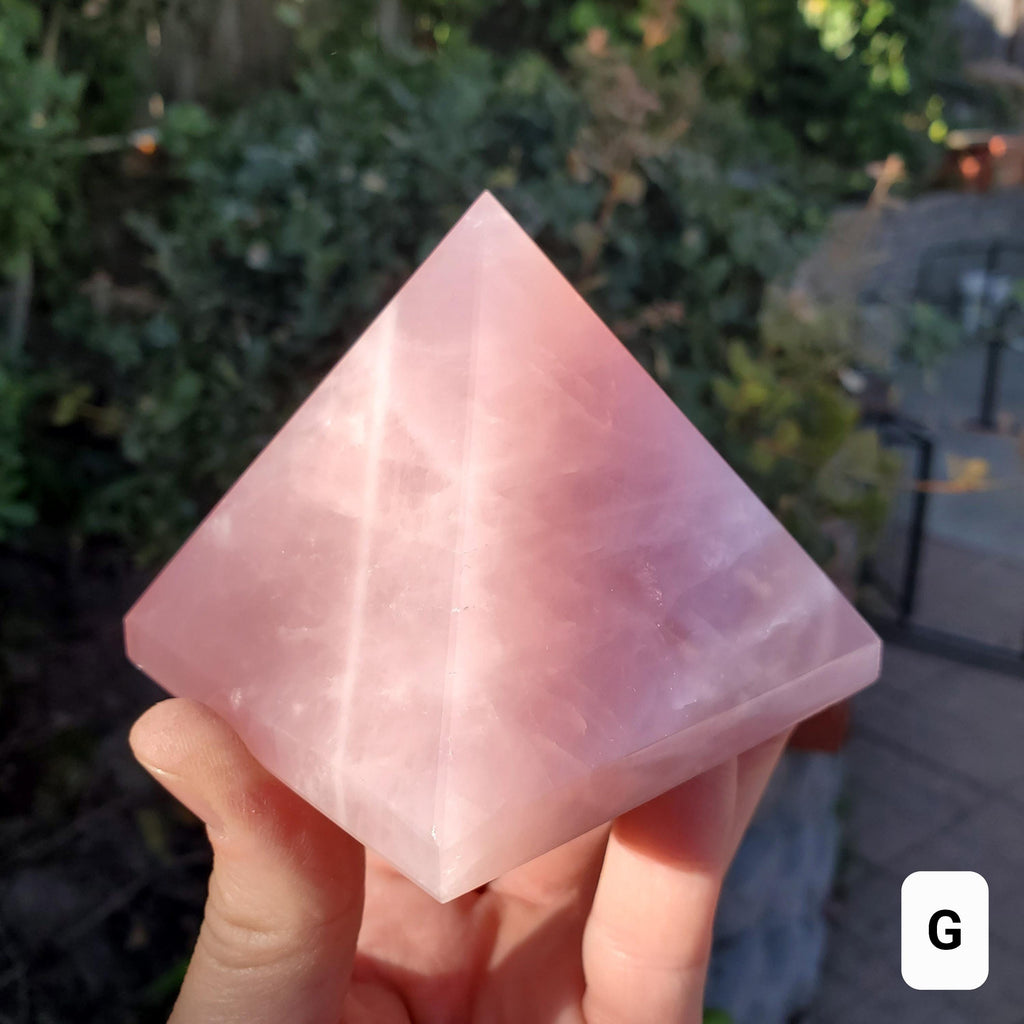 Rose Quartz Pyramid - Unconditional Love, Compassion, Forgiveness - Pink Crystal Pyramid Carving Healing Crystal Gemstones