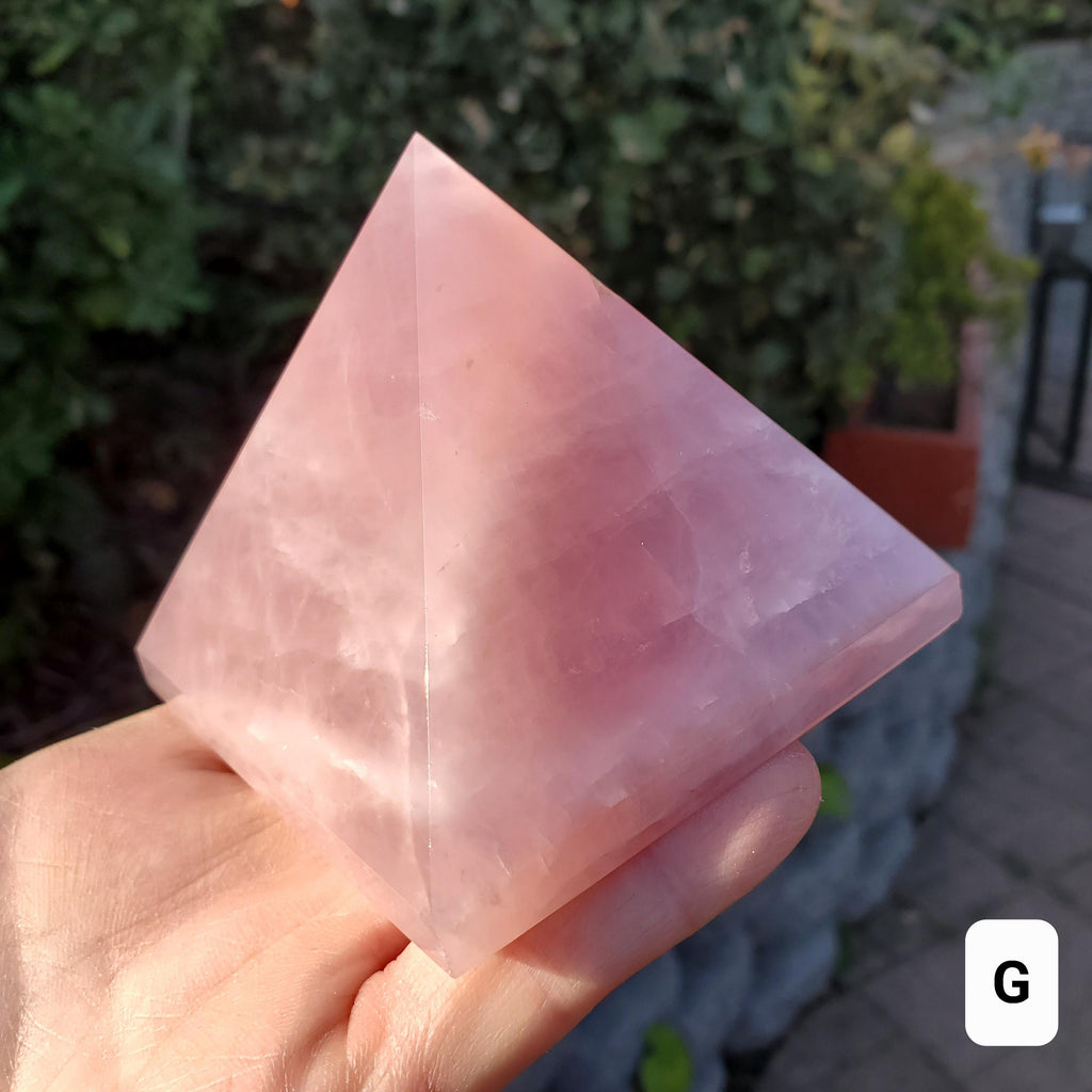 Rose Quartz Pyramid - Unconditional Love, Compassion, Forgiveness - Pink Crystal Pyramid Carving Healing Crystal Gemstones