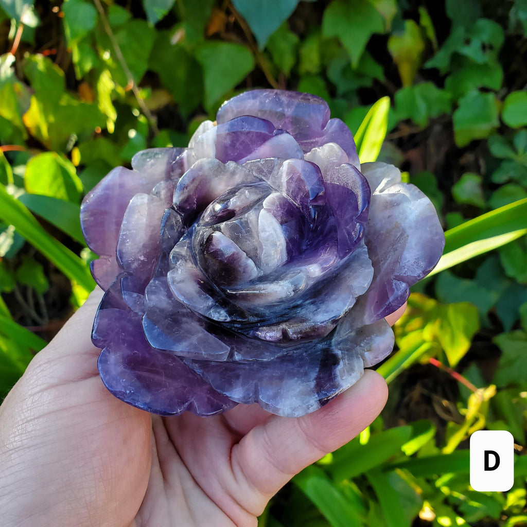 Big Dream Amethyst Flower - Calming, Energetic Protection, Positivity, Spiritual Connection - Purple Amethyst Rose Statement Crystal Healing