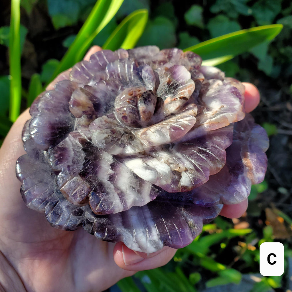 Big Dream Amethyst Flower - Calming, Energetic Protection, Positivity, Spiritual Connection - Purple Amethyst Rose Statement Crystal Healing