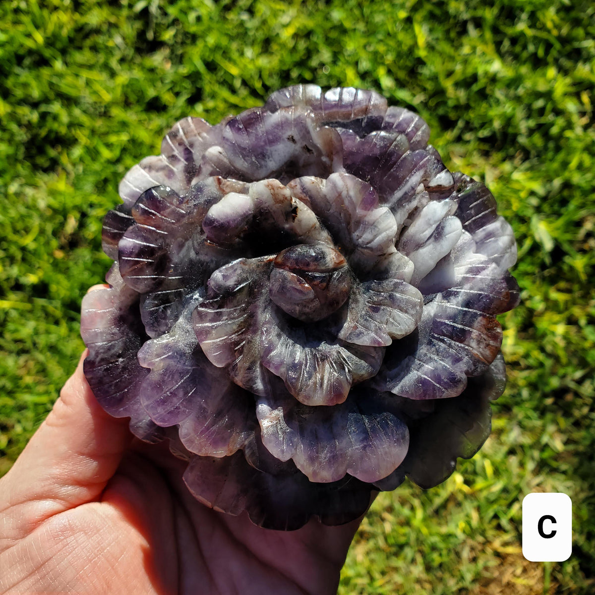 Big Dream Amethyst Flower - Calming, Energetic Protection, Positivity, Spiritual Connection - Purple Amethyst Rose Statement Crystal Healing