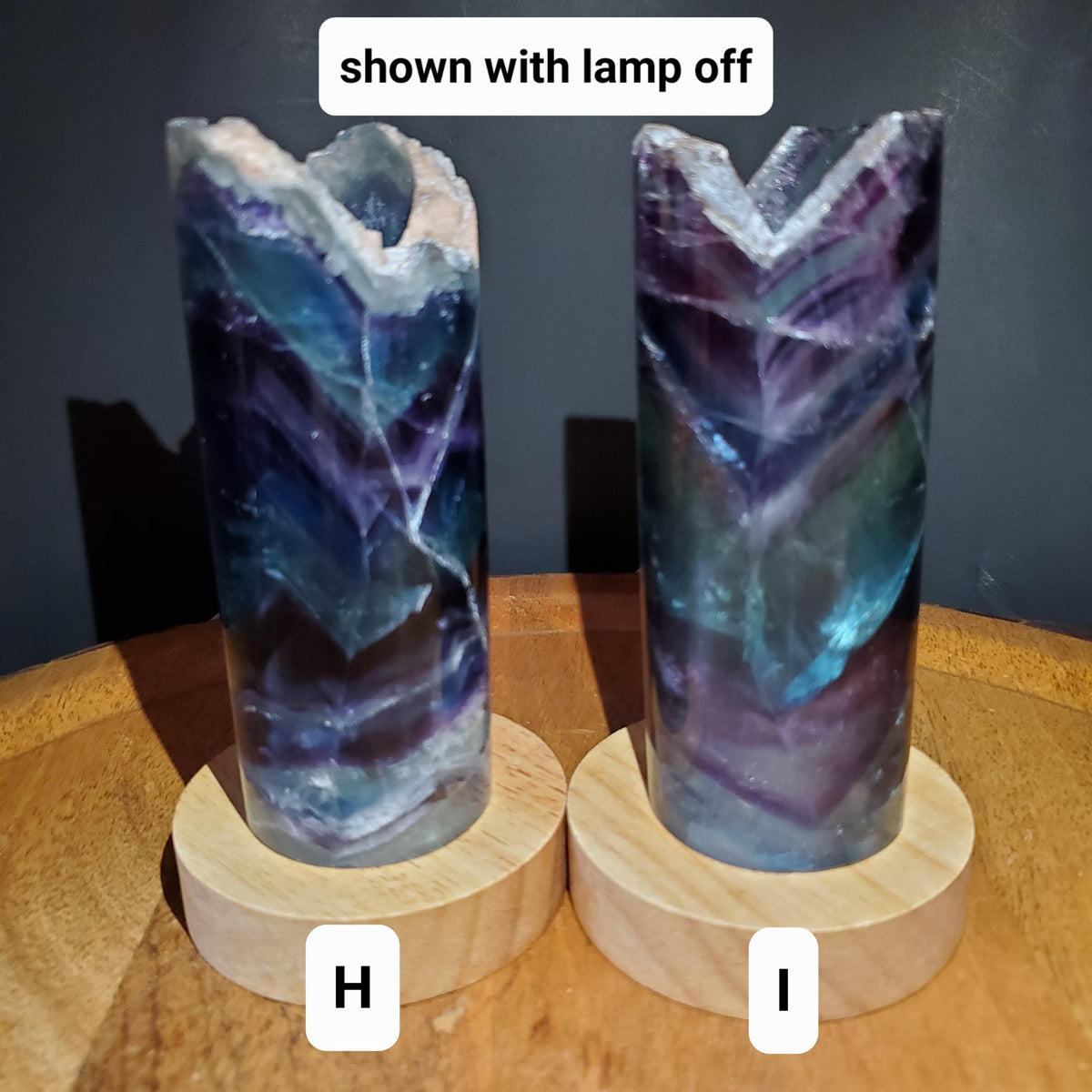 Rainbow Fluorite Lamp (2" wide) - Mental Clarity, Stability, Energetic Protection - Fluorite Accent Light Mood Lighting Crystal Stone