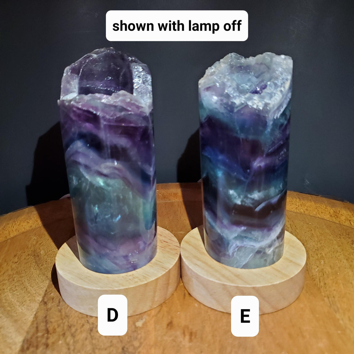 Rainbow Fluorite Lamp (2" wide) - Mental Clarity, Stability, Energetic Protection - Fluorite Accent Light Mood Lighting Crystal Stone