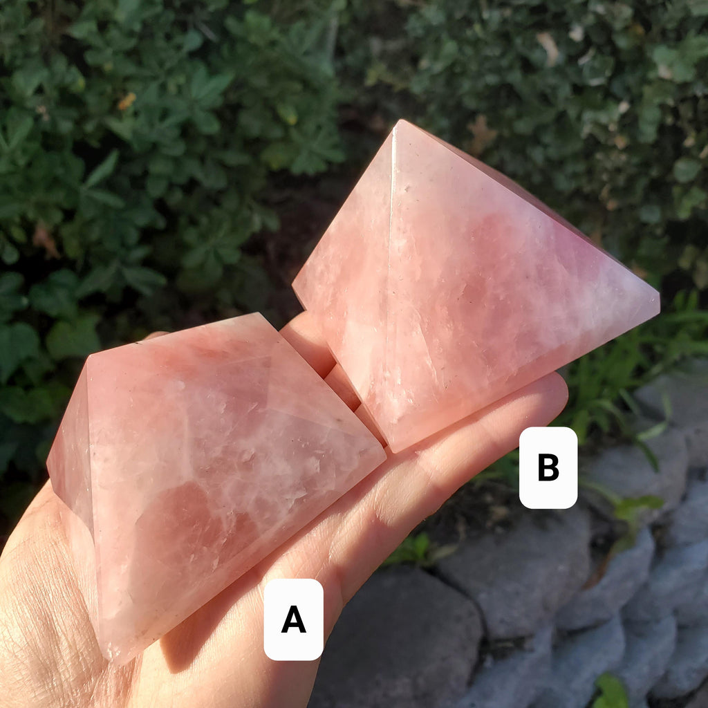 Rose Quartz Pyramid - Unconditional Love, Compassion, Forgiveness - Pink Crystal Pyramid Carving Healing Crystal Gemstones