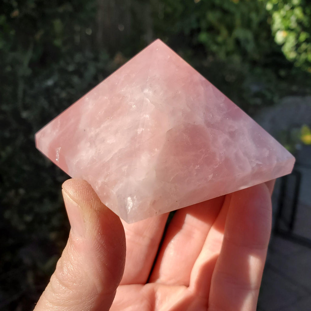 Rose Quartz Pyramid - Unconditional Love, Compassion, Forgiveness - Pink Crystal Pyramid Carving Healing Crystal Gemstones