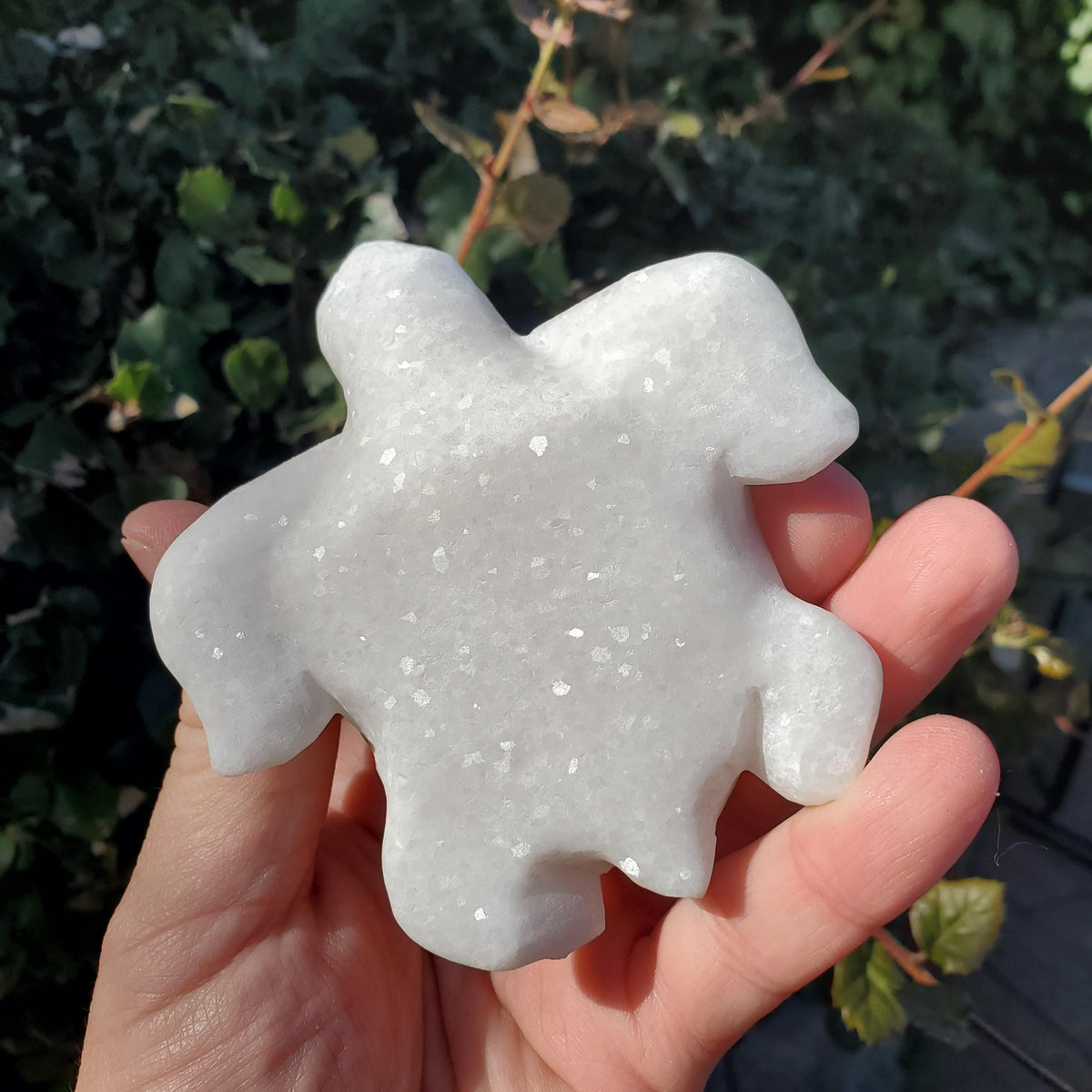 Chunky White Jade Turtle - Brings in Joy, Peace, Calm & Love Energy - Flashy White Turtle Stone Carving Healing Gemstone