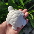 Chunky White Jade Turtle - Brings in Joy, Peace, Calm & Love Energy - Flashy White Turtle Stone Carving Healing Gemstone