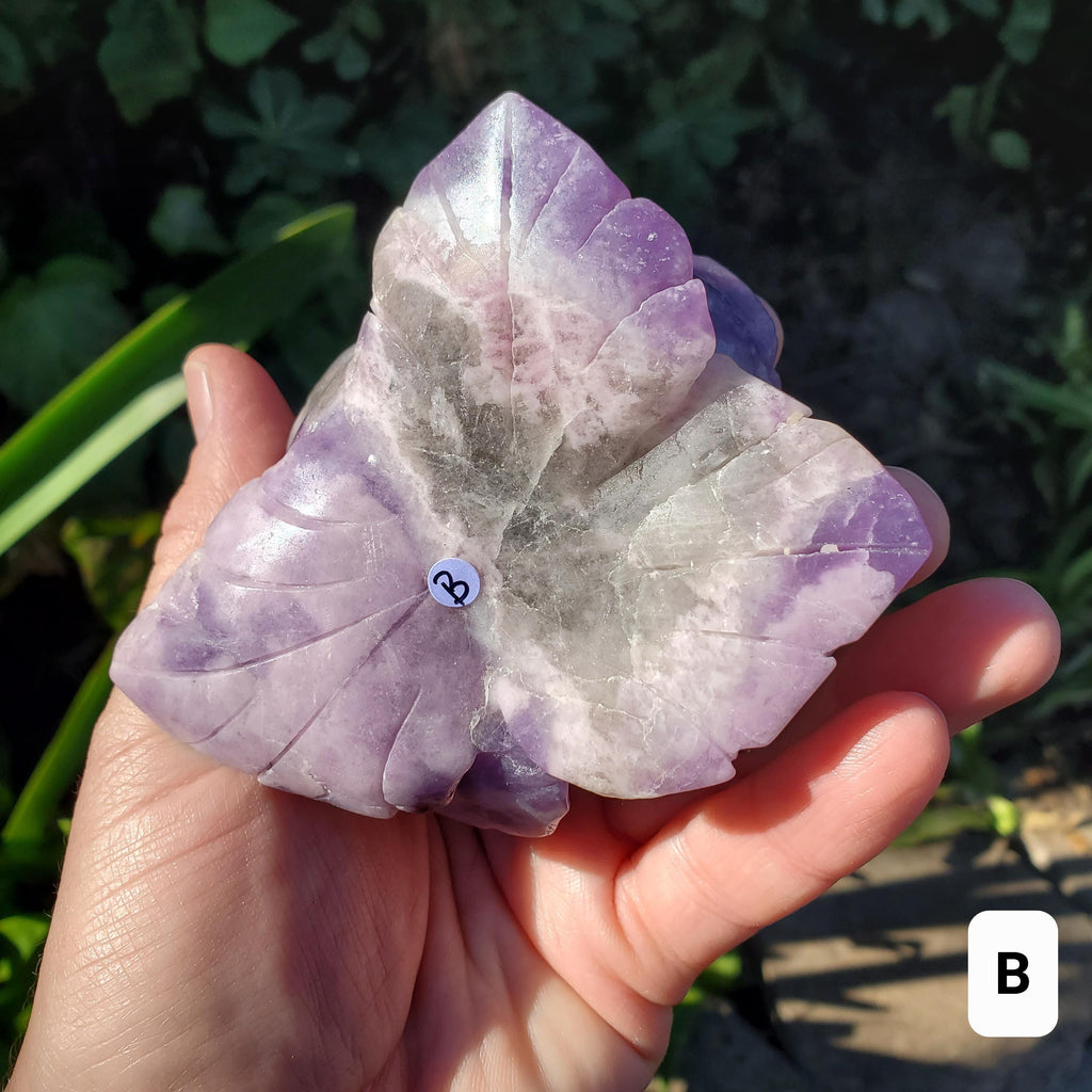 Big Lepidolite Flower - Transitions, Stress Relief, Calming - Purple Rose Carving Lepidolite Healing Stone Statement Piece