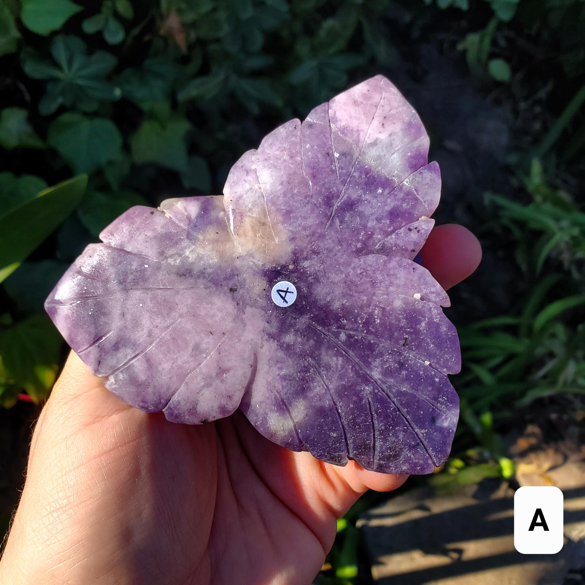 Big Lepidolite Flower - Transitions, Stress Relief, Calming - Purple Rose Carving Lepidolite Healing Stone Statement Piece