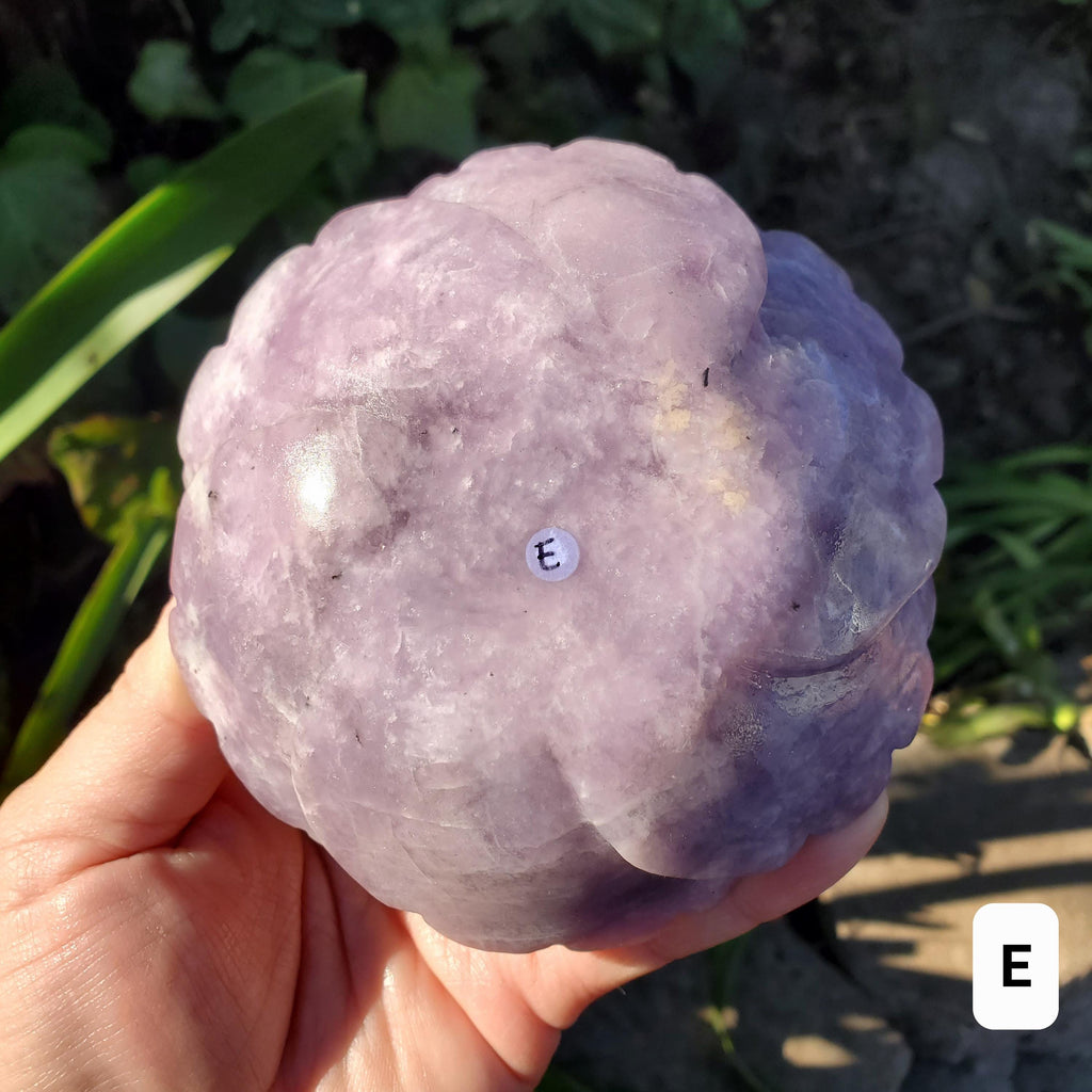 Big Lepidolite Flower - Transitions, Stress Relief, Calming - Purple Rose Carving Lepidolite Healing Stone Statement Piece