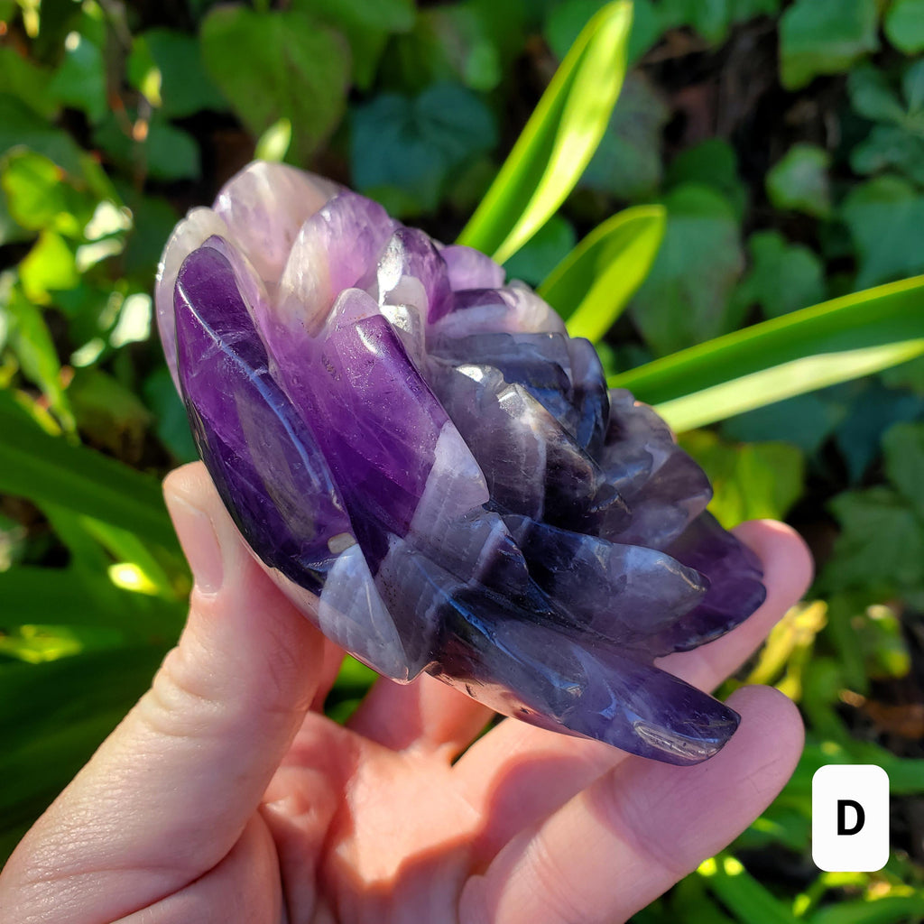 Big Dream Amethyst Flower - Calming, Energetic Protection, Positivity, Spiritual Connection - Purple Amethyst Rose Statement Crystal Healing