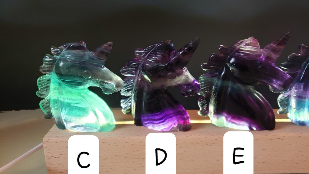 Small Rainbow Fluorite Unicorn - Stability, Concentration, Protection - Fluorite Carved Crystal Unicorn Healing Gemstones