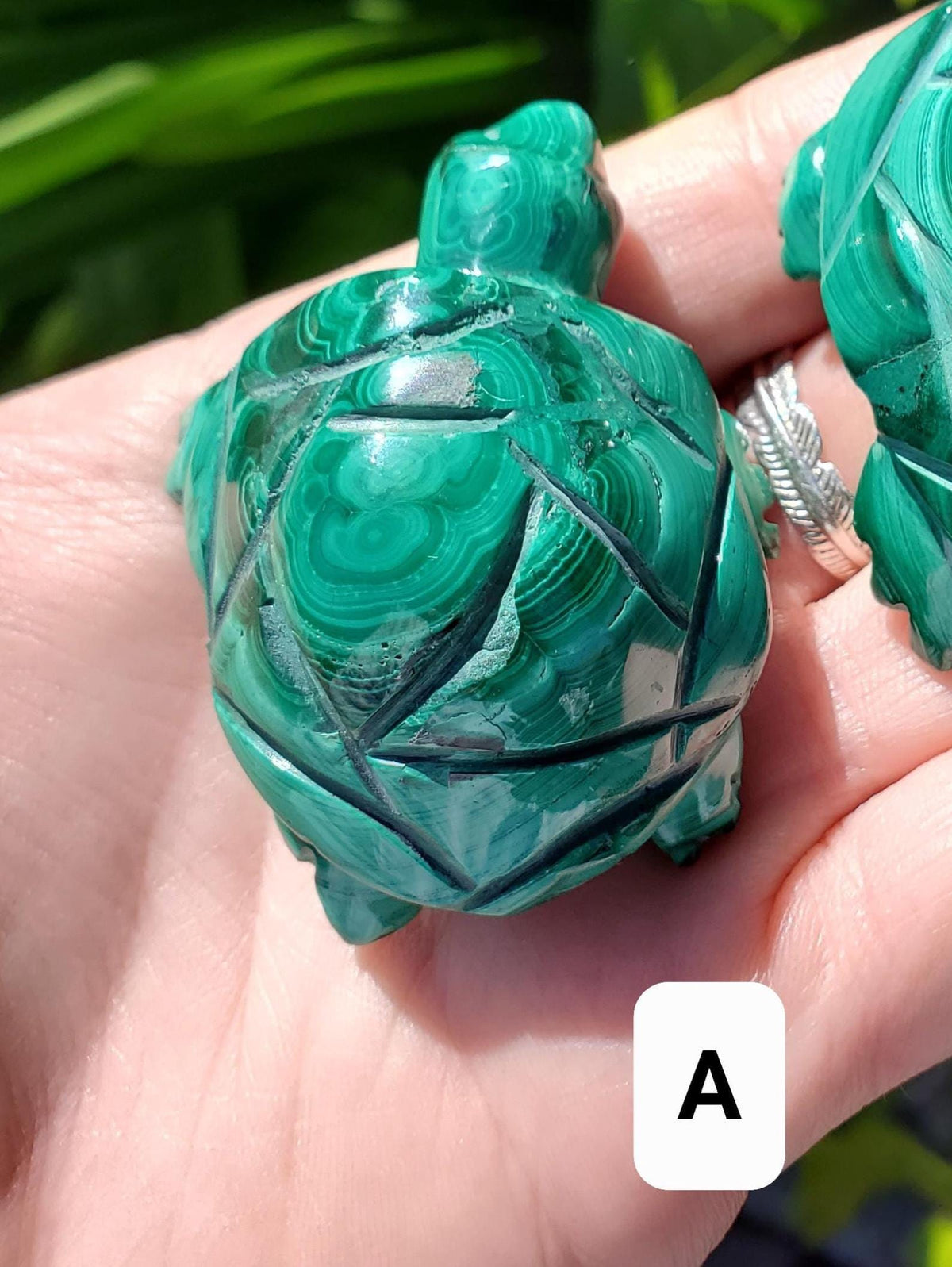 Malachite Turtle - Protection, Blocks EMF, Absorbs Negativity, Encourages Positive Change - Crystal Turtle Carving Healing Gemstone