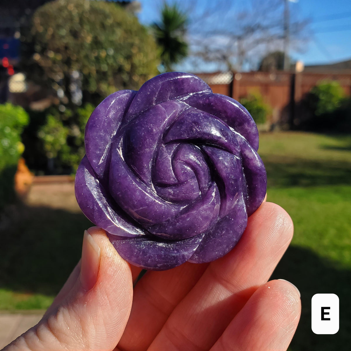 Small Lepidolite Flower - Helps You Through Change, Anti-Anxiety, Calming, Relaxing - Purple Flower Carving Lepidolite Healing Stone