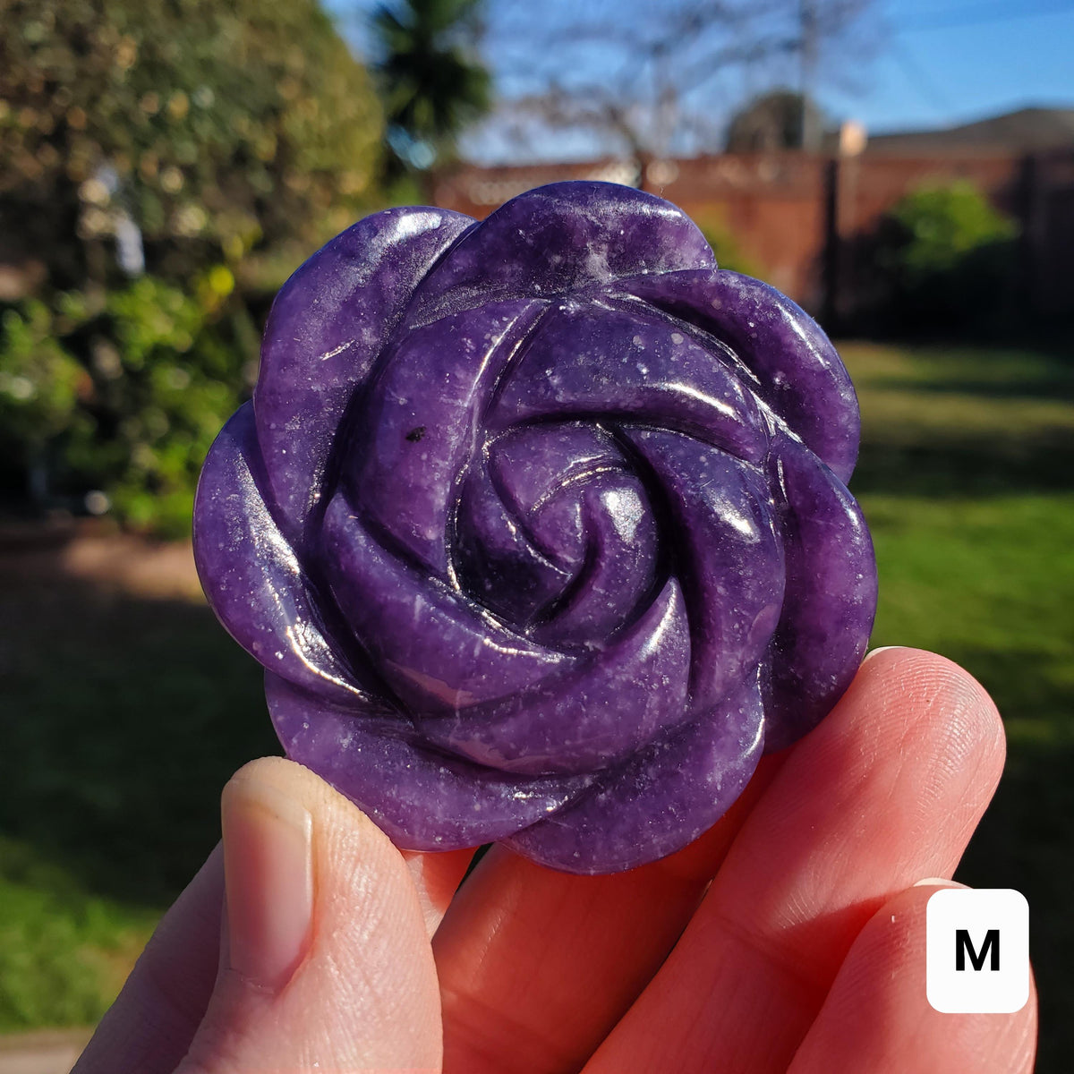 Small Lepidolite Flower - Helps You Through Change, Anti-Anxiety, Calming, Relaxing - Purple Flower Carving Lepidolite Healing Stone
