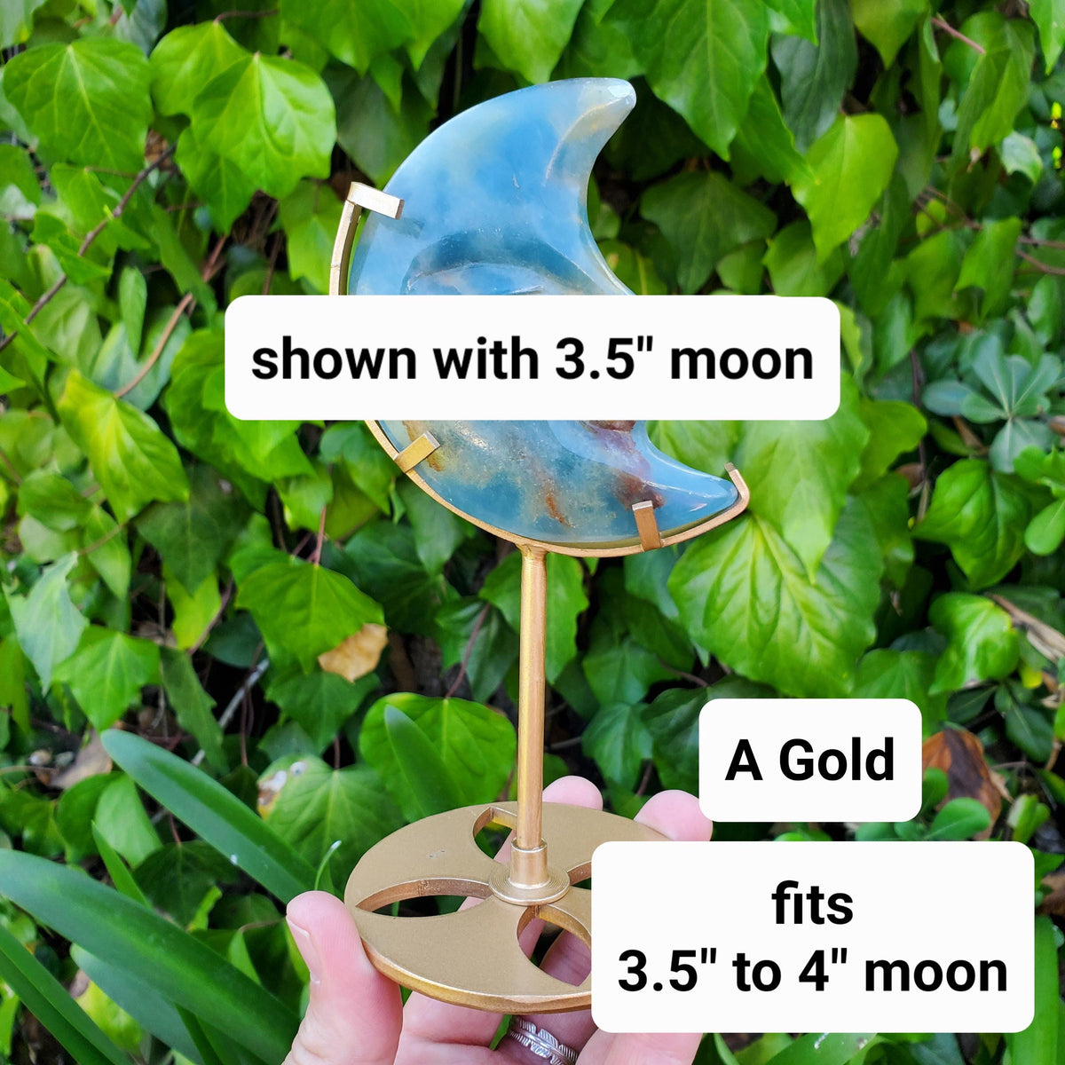 Gold or Black Stand for Moon - STAND ONLY - To Display Your Crystal Moon - Size Details in Photos - Message Me With Any Questions
