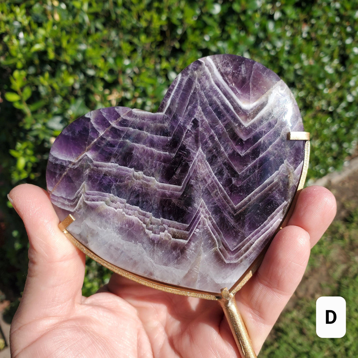 Dream Amethyst Heart on Stand - Calming, Energetic Protection, Positivity, Divine Love - Purple Amethyst Crystal Healing Statement