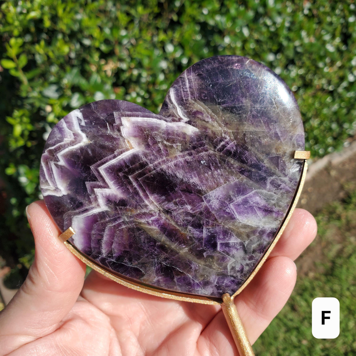 Dream Amethyst Heart on Stand - Calming, Energetic Protection, Positivity, Divine Love - Purple Amethyst Crystal Healing Statement