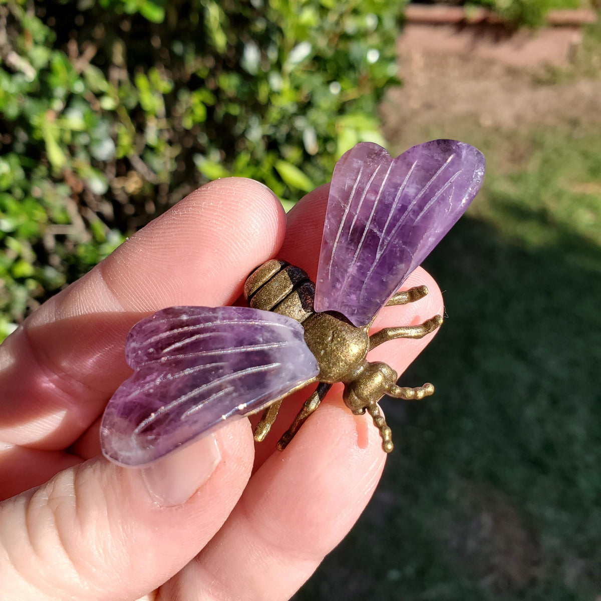 Cute Amethyst Bumble Bee - Calming, Protection, Positivity - Purple Amethyst Bee Carving Crystal Gemstone
