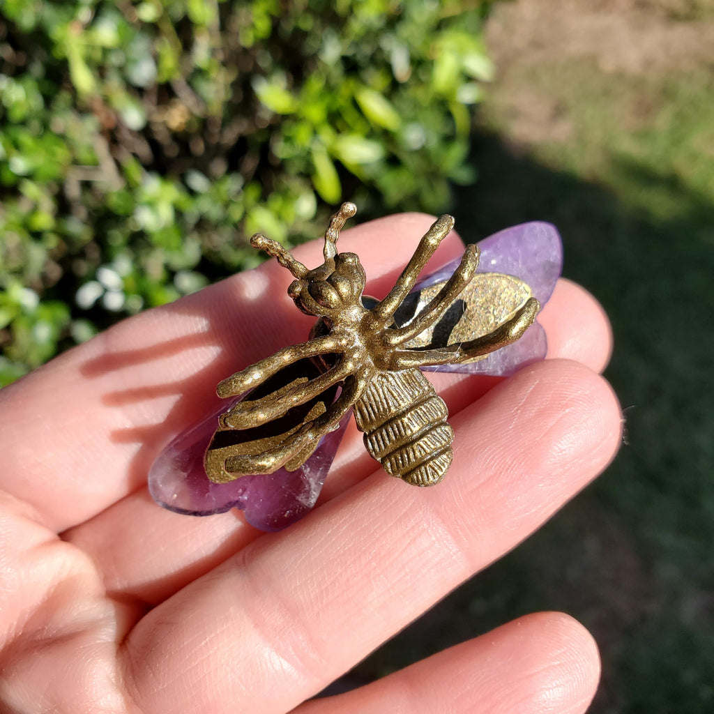 Cute Amethyst Bumble Bee - Calming, Protection, Positivity - Purple Amethyst Bee Carving Crystal Gemstone