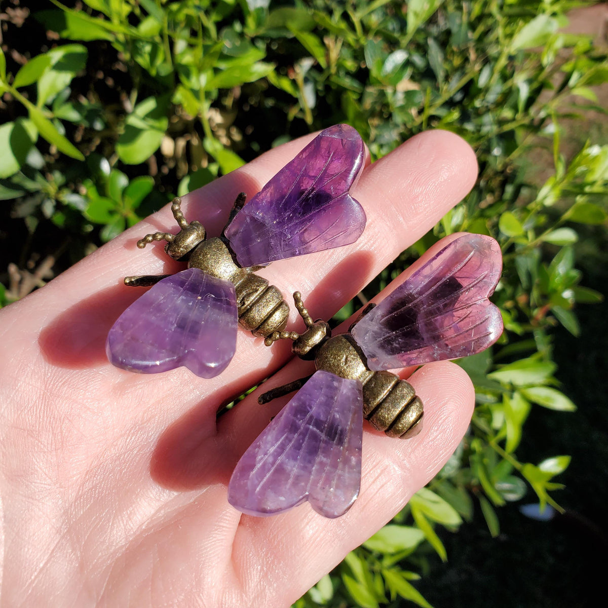 Cute Amethyst Bumble Bee - Calming, Protection, Positivity - Purple Amethyst Bee Carving Crystal Gemstone