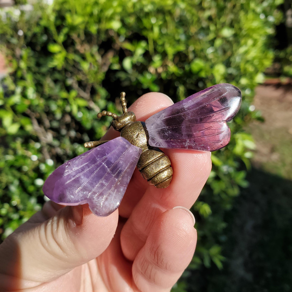 Cute Amethyst Bumble Bee - Calming, Protection, Positivity - Purple Amethyst Bee Carving Crystal Gemstone