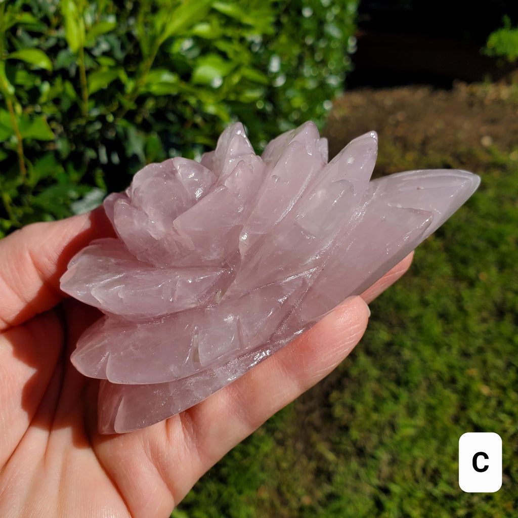 Big Rose Quartz Flower - Unconditional Love, Compassion, Self Love - Pink Crystal Rose Stone Healing Crystals Gemstone Statement