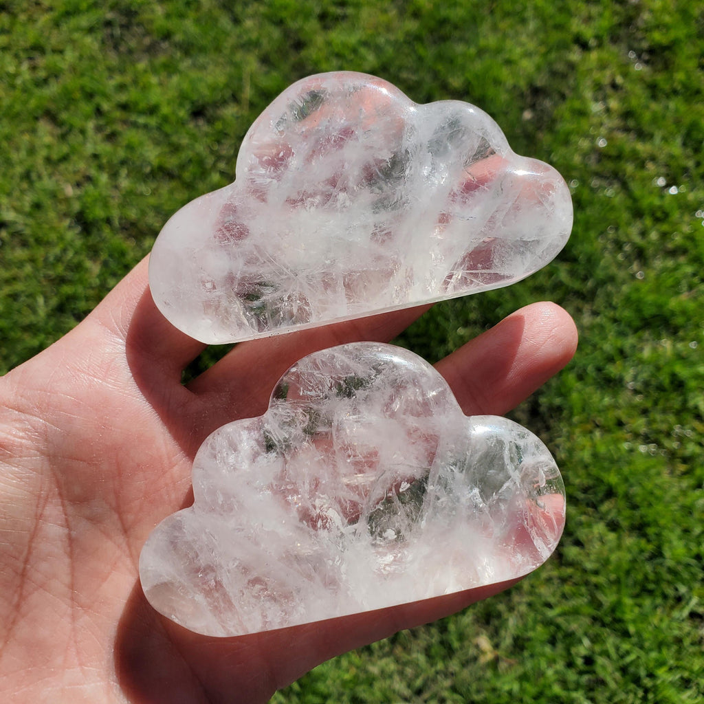 Standing Clear Quartz Cloud - Counteracts the Negative, Magnifies Positive Energy, Cleanses Aura - Crystal Healing Gemstone Display