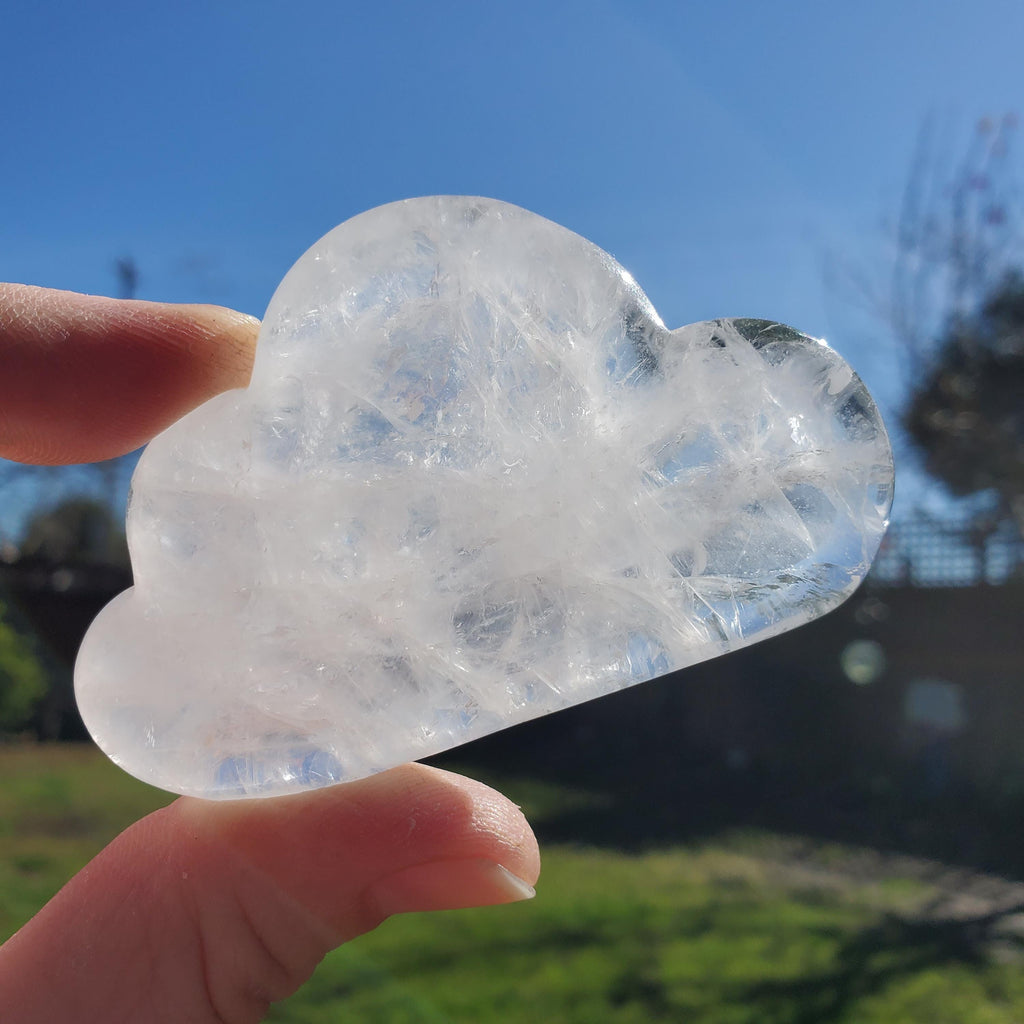 Standing Clear Quartz Cloud - Counteracts the Negative, Magnifies Positive Energy, Cleanses Aura - Crystal Healing Gemstone Display