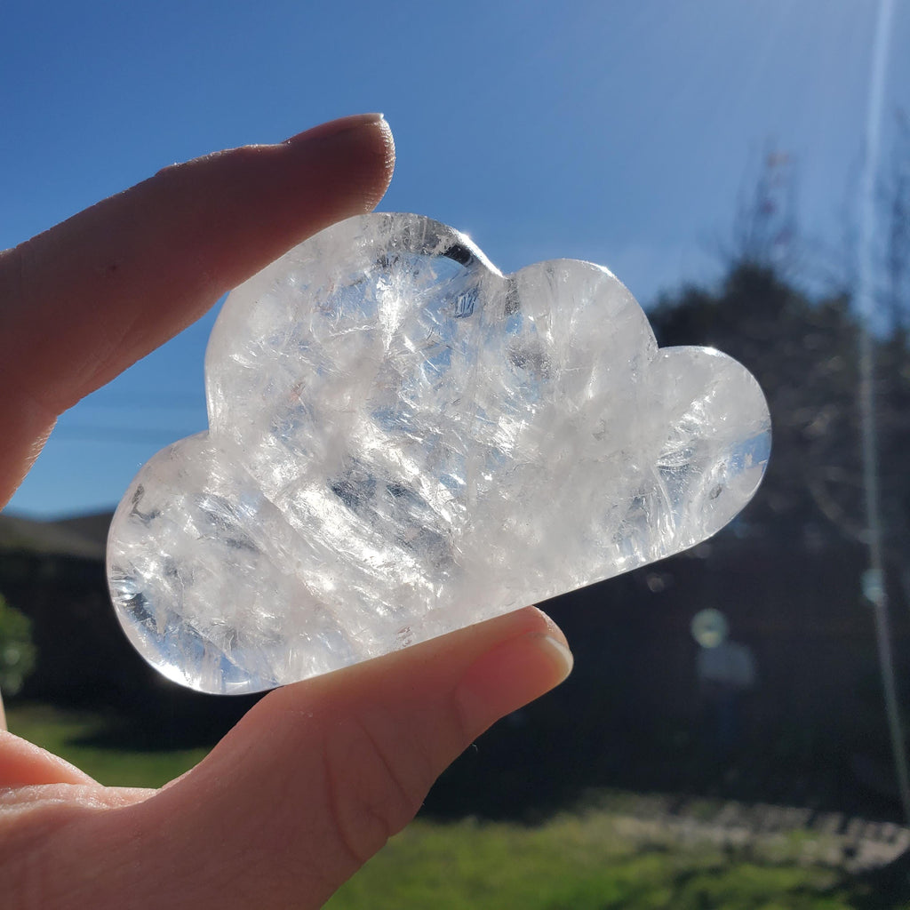 Standing Clear Quartz Cloud - Counteracts the Negative, Magnifies Positive Energy, Cleanses Aura - Crystal Healing Gemstone Display