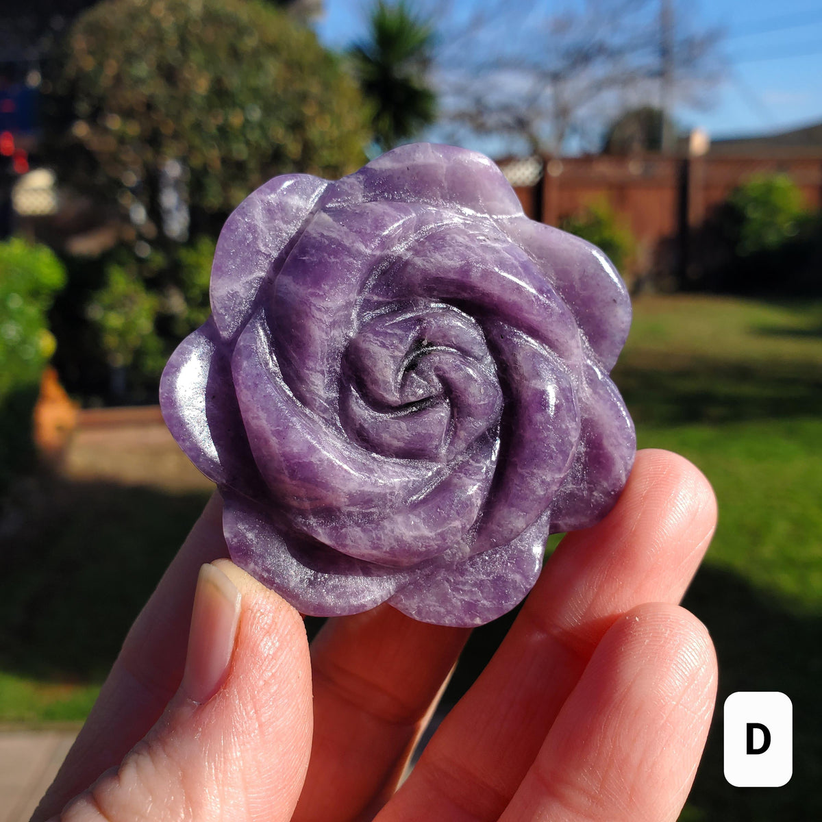 Small Lepidolite Flower - Helps You Through Change, Anti-Anxiety, Calming, Relaxing - Purple Flower Carving Lepidolite Healing Stone