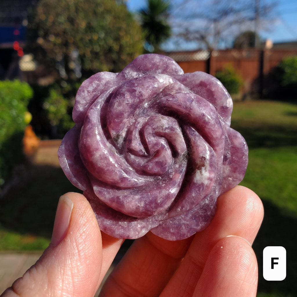 Small Lepidolite Flower - Helps You Through Change, Anti-Anxiety, Calming, Relaxing - Purple Flower Carving Lepidolite Healing Stone