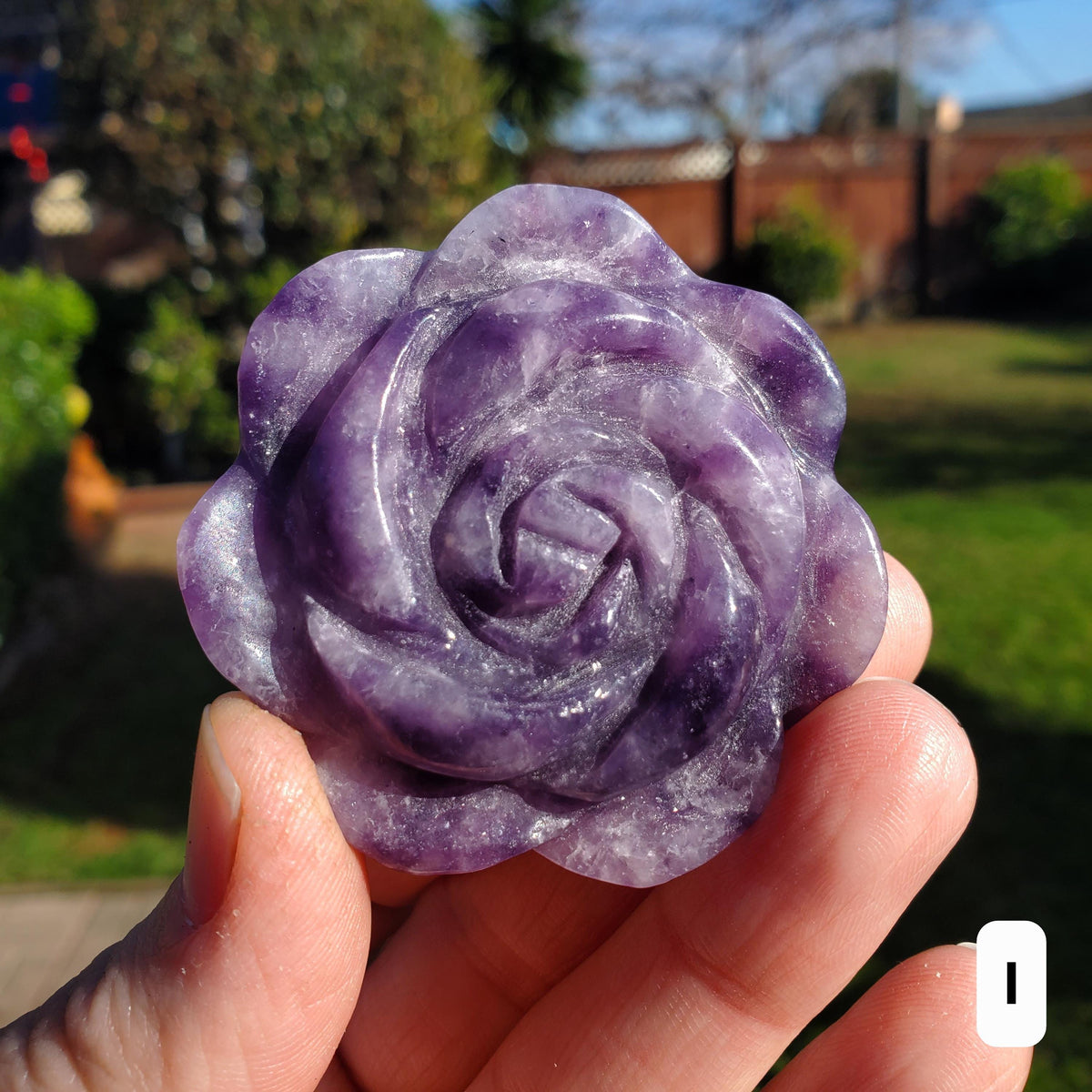 Small Lepidolite Flower - Helps You Through Change, Anti-Anxiety, Calming, Relaxing - Purple Flower Carving Lepidolite Healing Stone