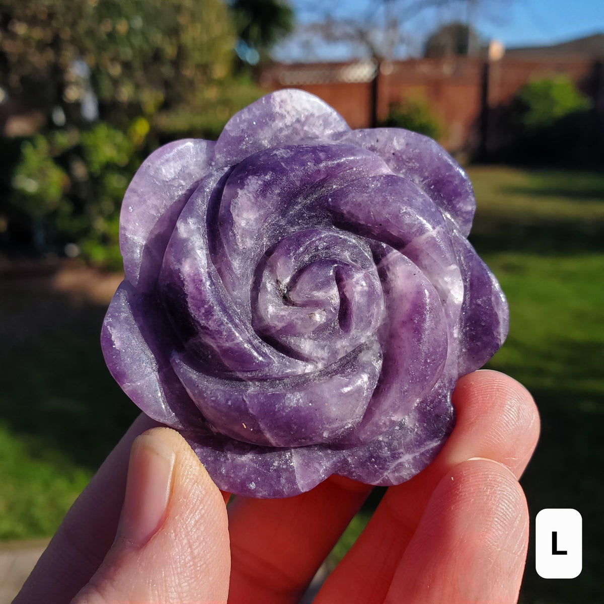 Small Lepidolite Flower - Helps You Through Change, Anti-Anxiety, Calming, Relaxing - Purple Flower Carving Lepidolite Healing Stone