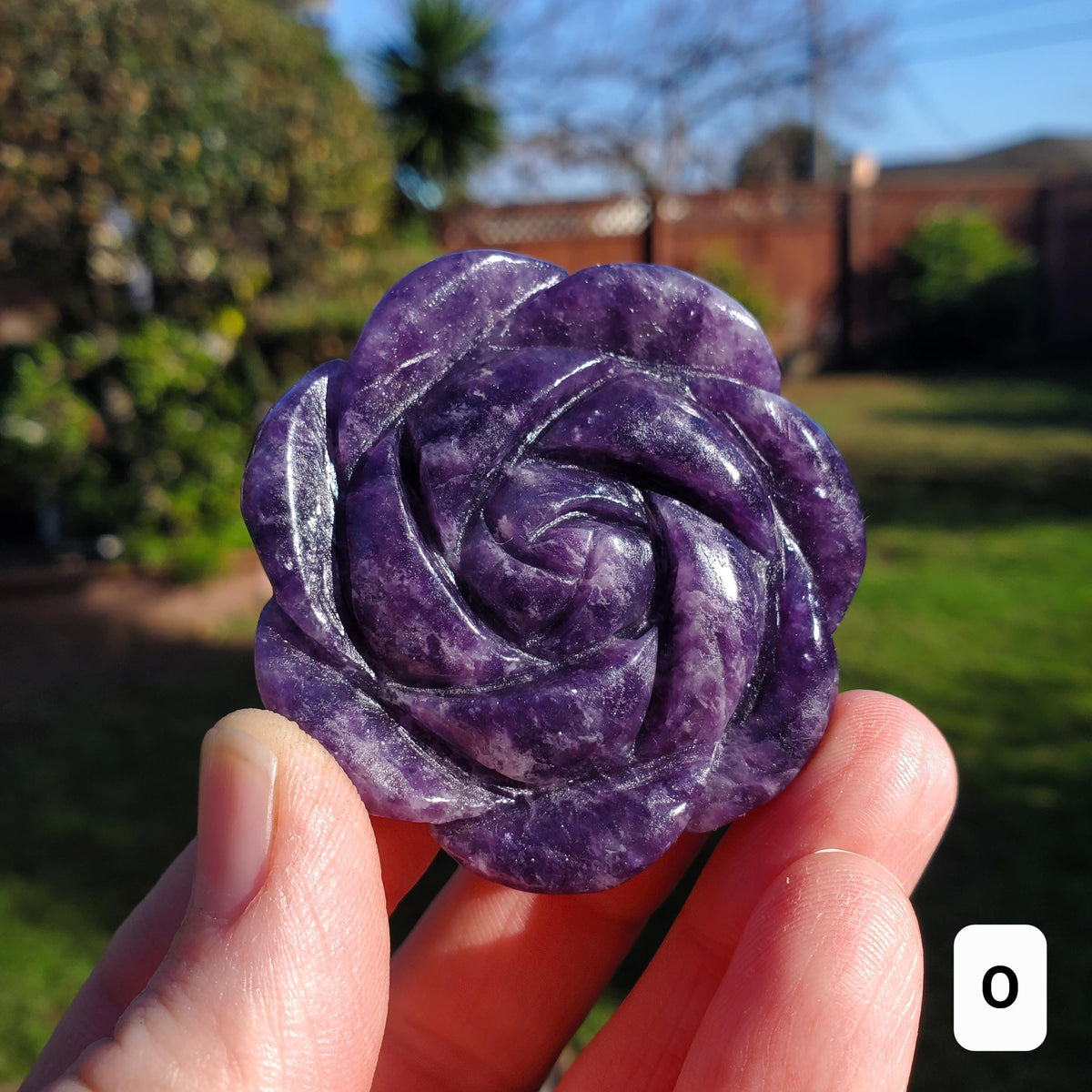 Small Lepidolite Flower - Helps You Through Change, Anti-Anxiety, Calming, Relaxing - Purple Flower Carving Lepidolite Healing Stone