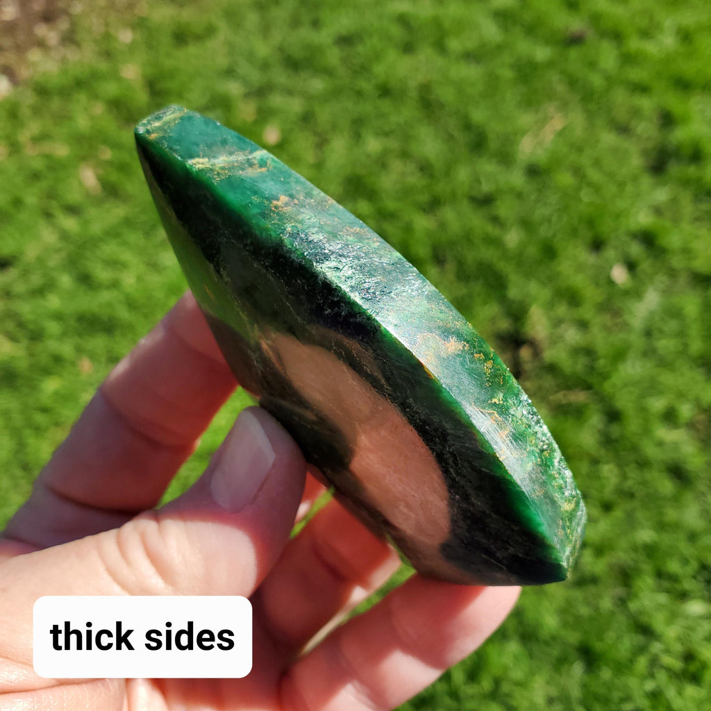Green Emerald Flame - Heals Heart Chakra, Compassion, Acceptance, Wisdom, Confidence - Green Crystal Point Healing Gemstones