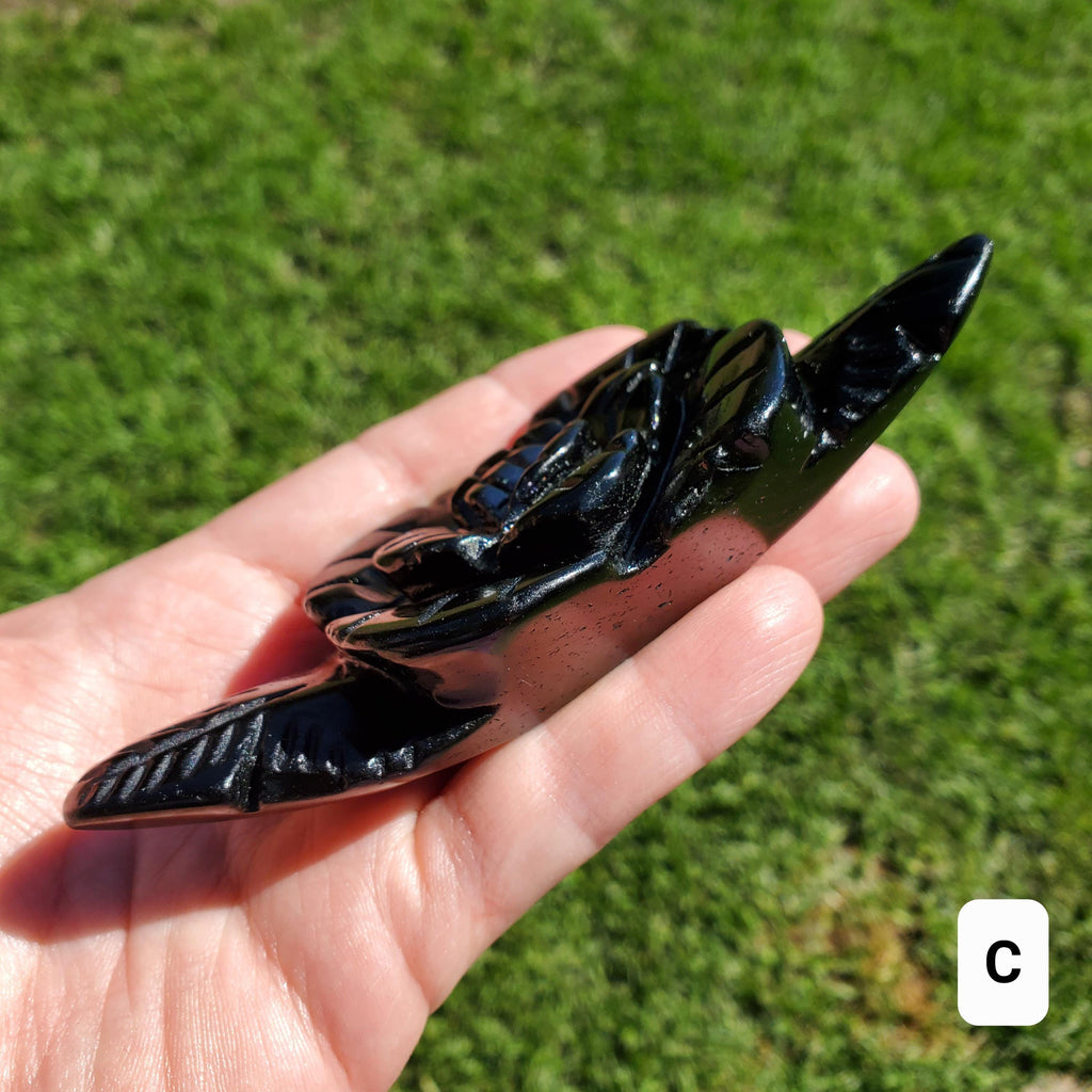 Black Obsidian Rose - Self Reflection, Release Negative Energies - Crystal Flower Healing Gemstone