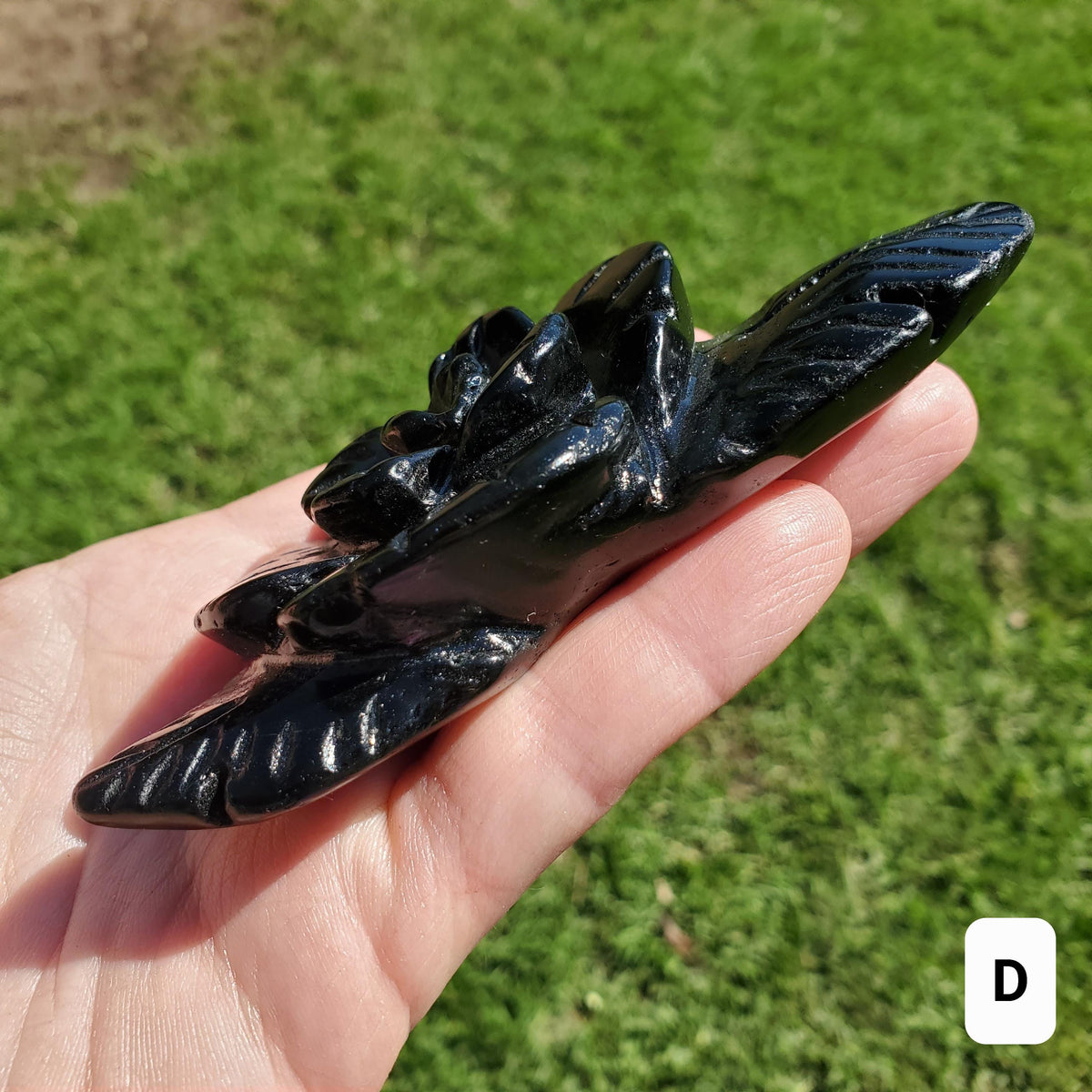 Black Obsidian Rose - Self Reflection, Release Negative Energies - Crystal Flower Healing Gemstone