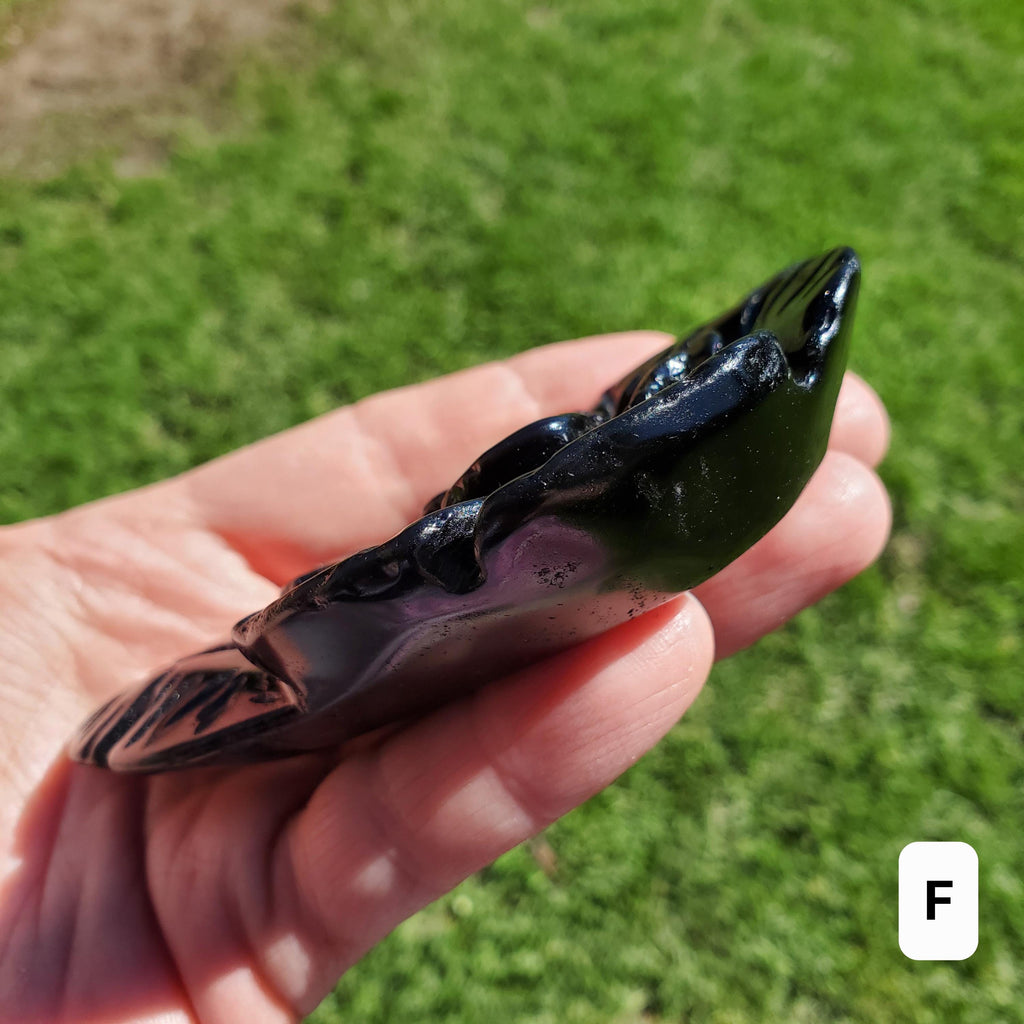 Black Obsidian Rose - Self Reflection, Release Negative Energies - Crystal Flower Healing Gemstone