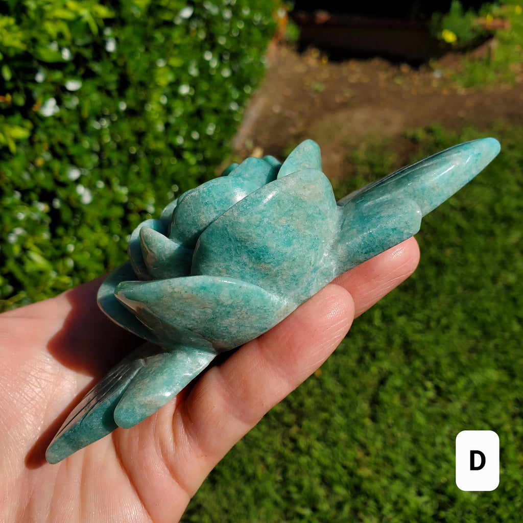 Big Amazonite Crystal Rose - Calming, Courage, Truth, Compassion, EMF Protection - Amazonite Stone Rose Healing Crystals Gemstone Statement