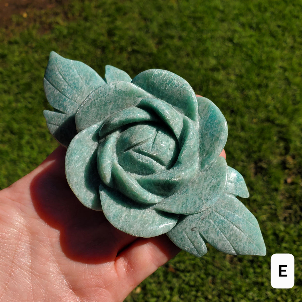 Big Amazonite Crystal Rose - Calming, Courage, Truth, Compassion, EMF Protection - Amazonite Stone Rose Healing Crystals Gemstone Statement