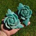 Big Amazonite Crystal Rose - Calming, Courage, Truth, Compassion, EMF Protection - Amazonite Stone Rose Healing Crystals Gemstone Statement