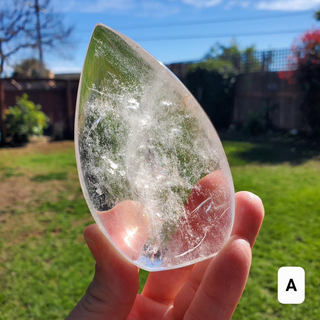 Chunky Clear Quartz Flame - Counteracts Negativity, Energizes Positive Energy, Cleanses The Aura - Standing Quartz Crystal Point Gemstone