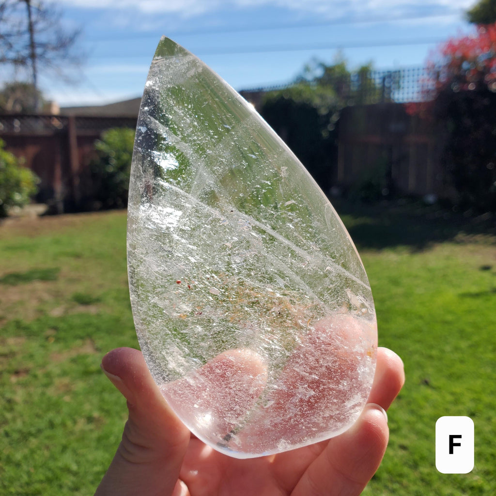 Chunky Clear Quartz Flame - Counteracts Negativity, Energizes Positive Energy, Cleanses The Aura - Standing Quartz Crystal Point Gemstone