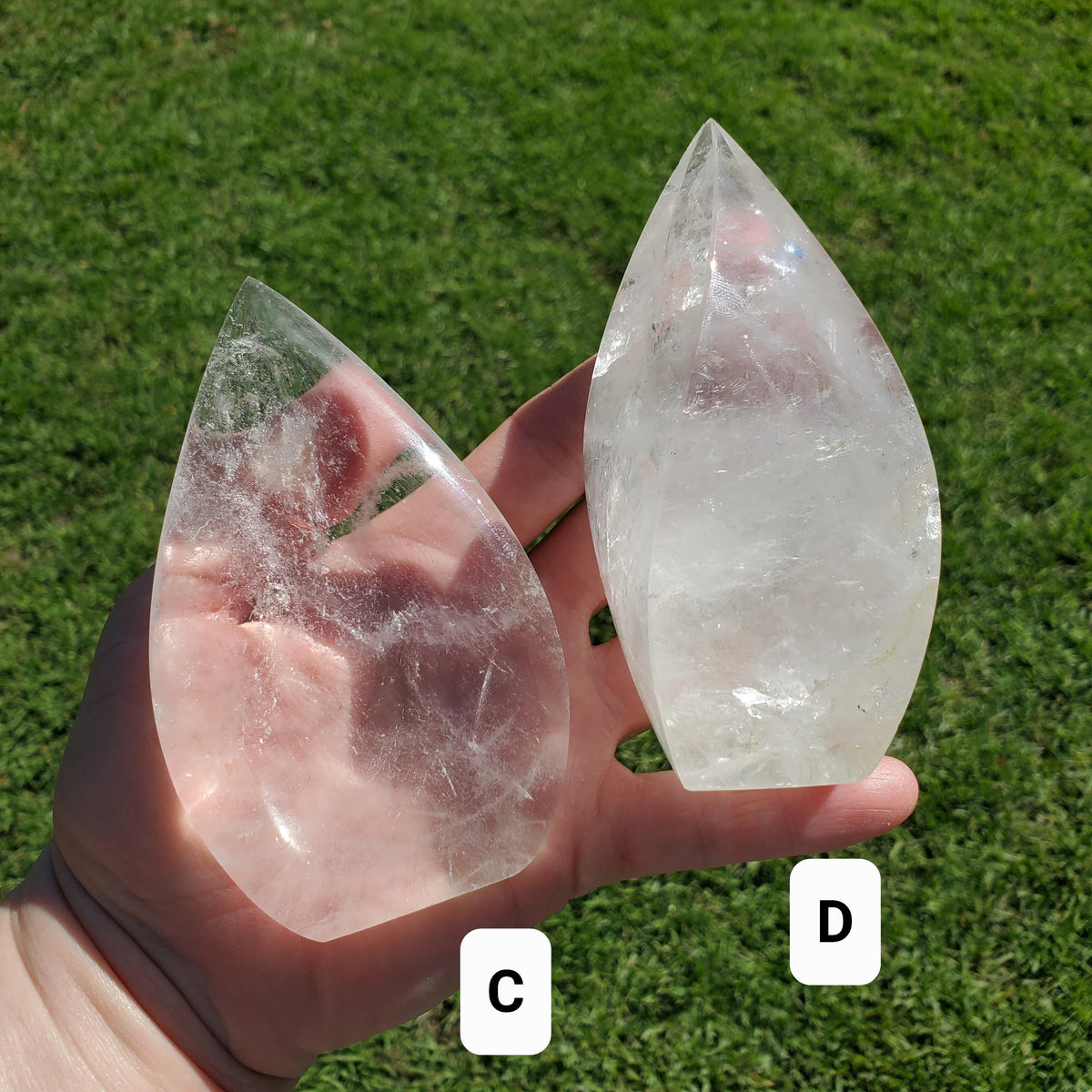 Chunky Clear Quartz Flame - Counteracts Negativity, Energizes Positive Energy, Cleanses The Aura - Standing Quartz Crystal Point Gemstone